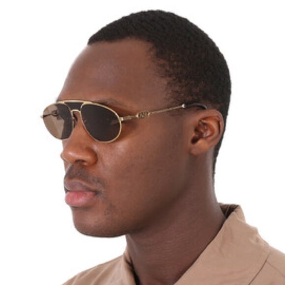 NEW Fendi FE40072U 30E  Fendi - O'Lock Aviator-Style Gold-Tone Sunglasses - Picture 4 of 9